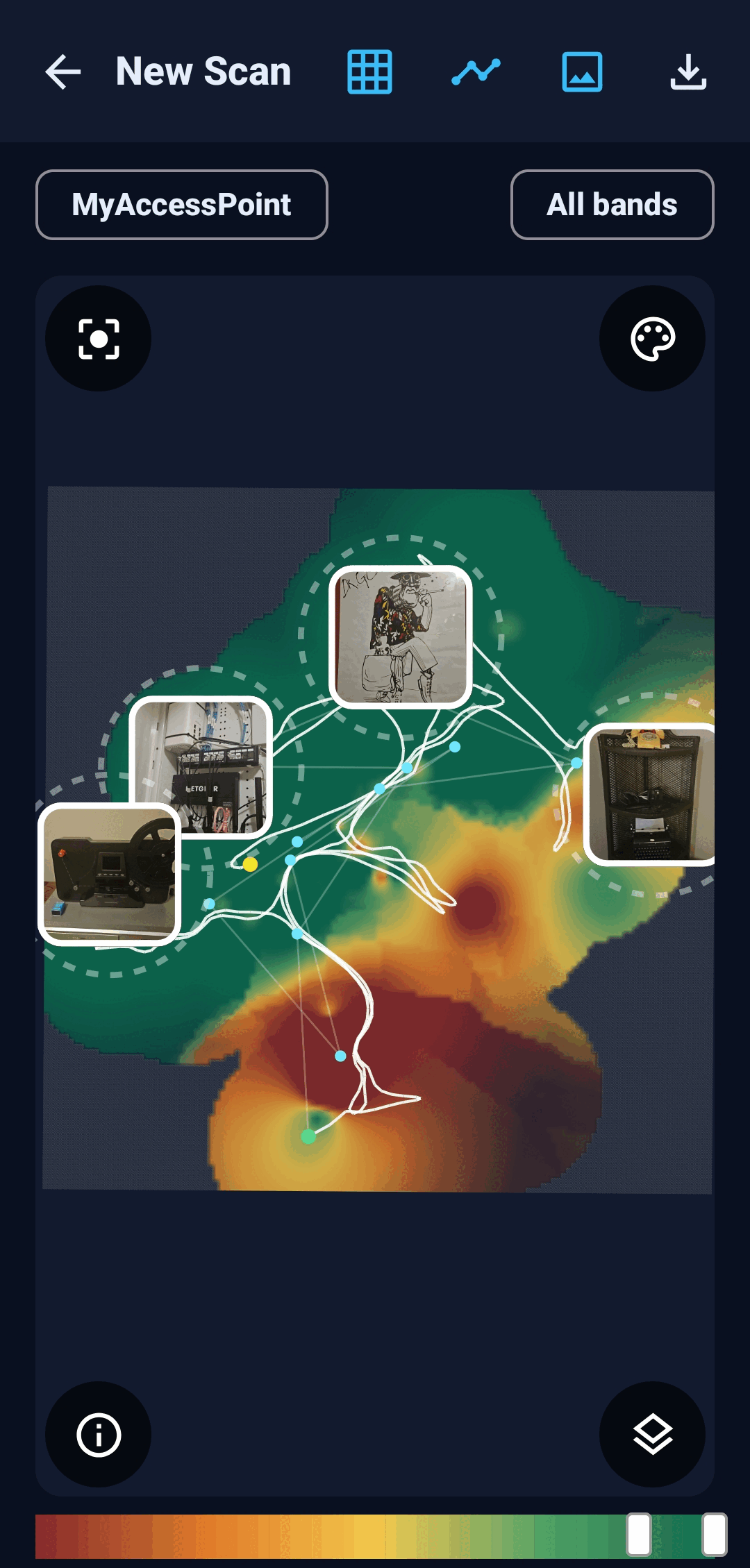 NetLens AP filter view - heatmap filtered by individual access point